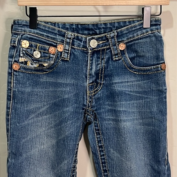 Vintage True Religion Jeans Y2K Size 28 Joey Eopert Creased Boot Wide World Tour - Picture 4 of 12